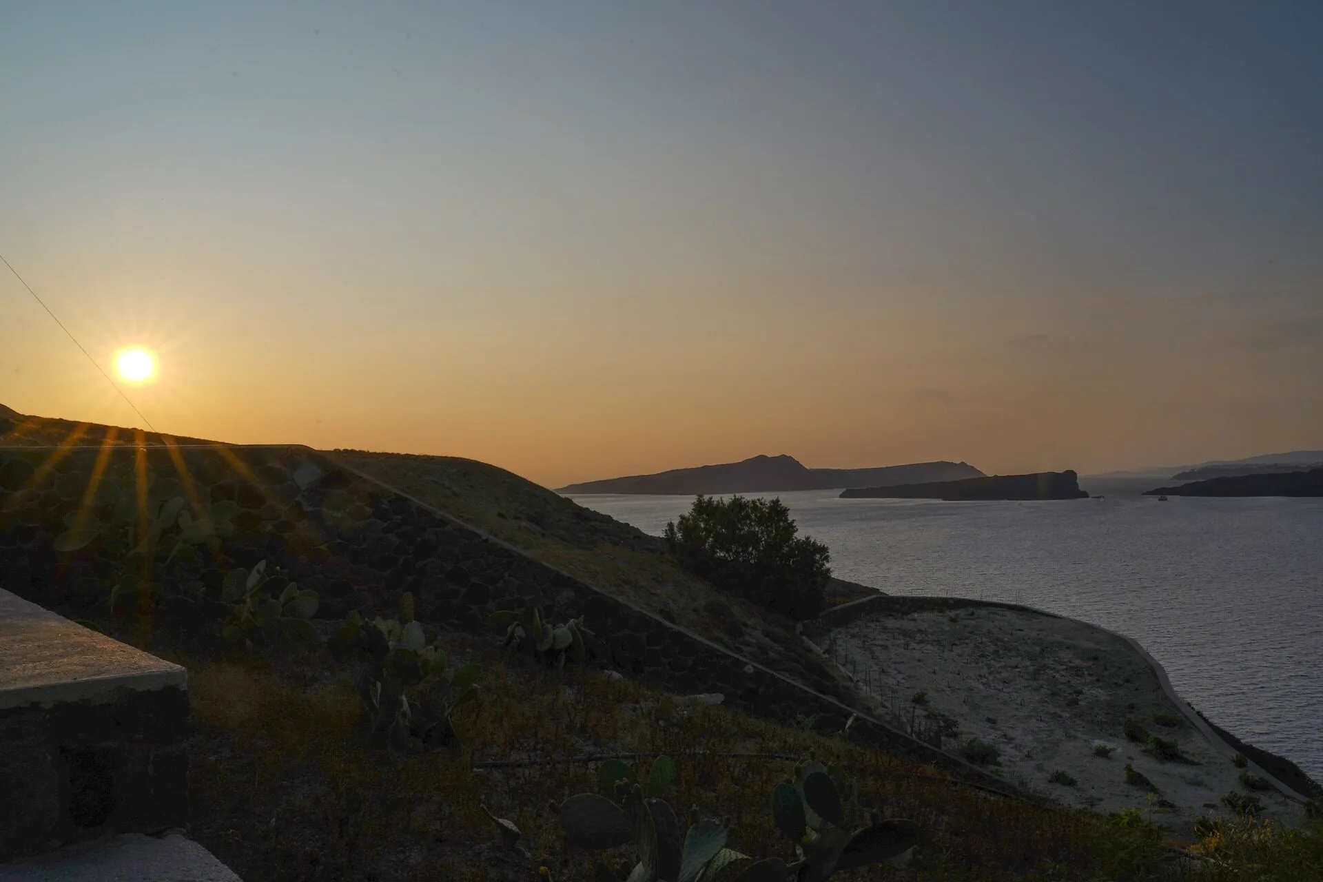 Santorini caldera and traditional domes