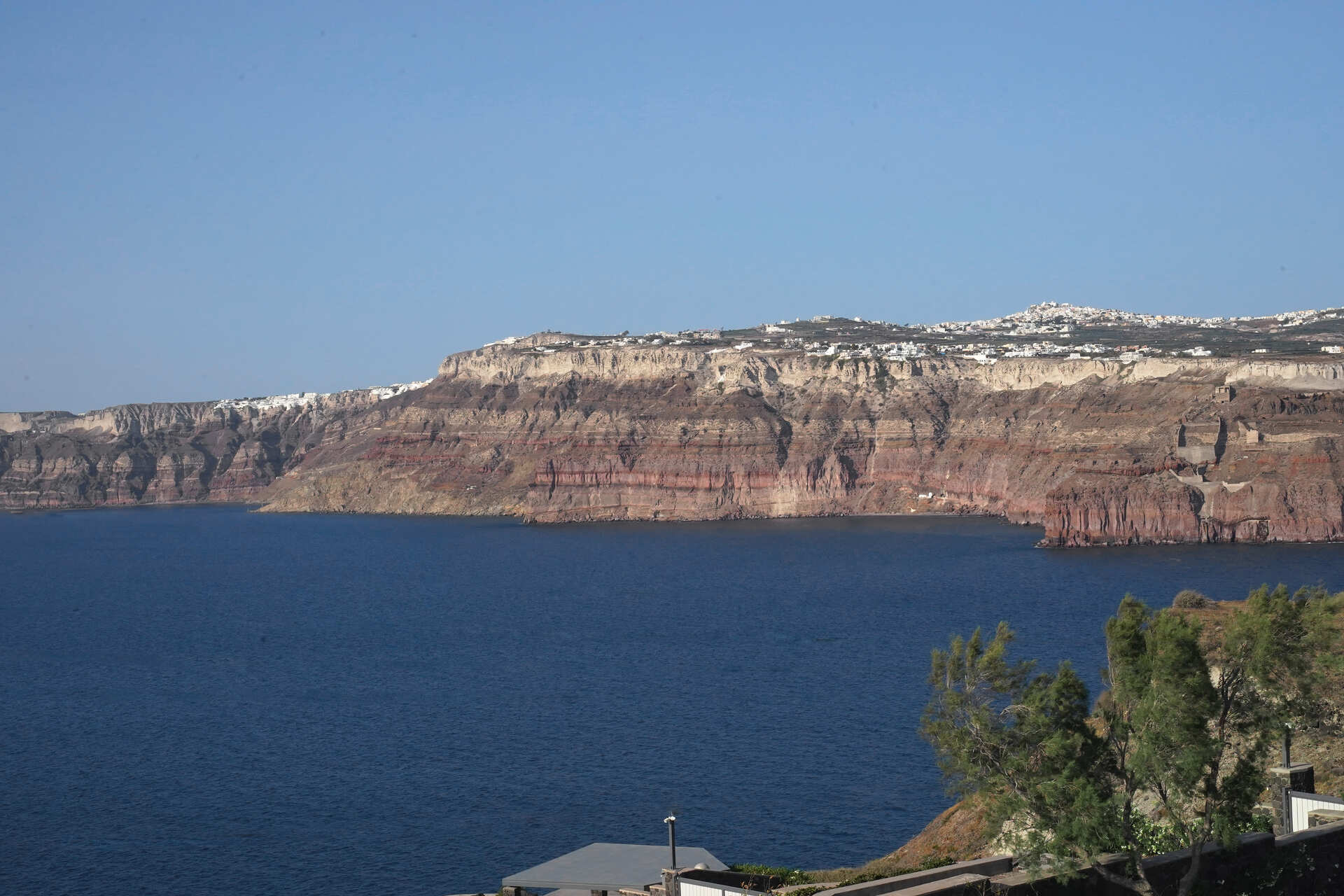 Most photogenic hotel Santorini — caldera view from Noverian Bios Caldera Akrotiri